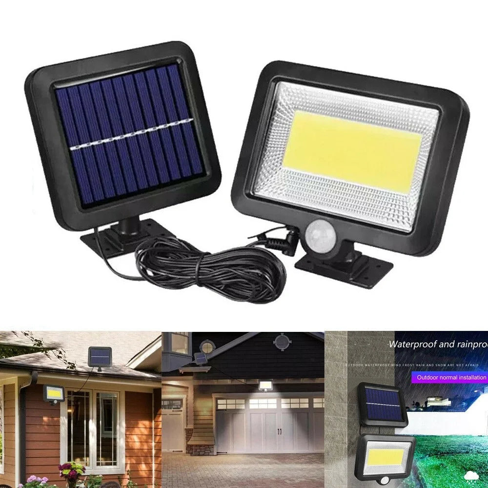 100-LED COB Solar Security Night Light Outdoor Garden Wall Light - 1