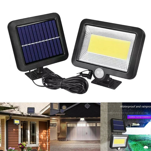 100-LED COB Solar Security Night Light Outdoor Garden Wall Light - 1
