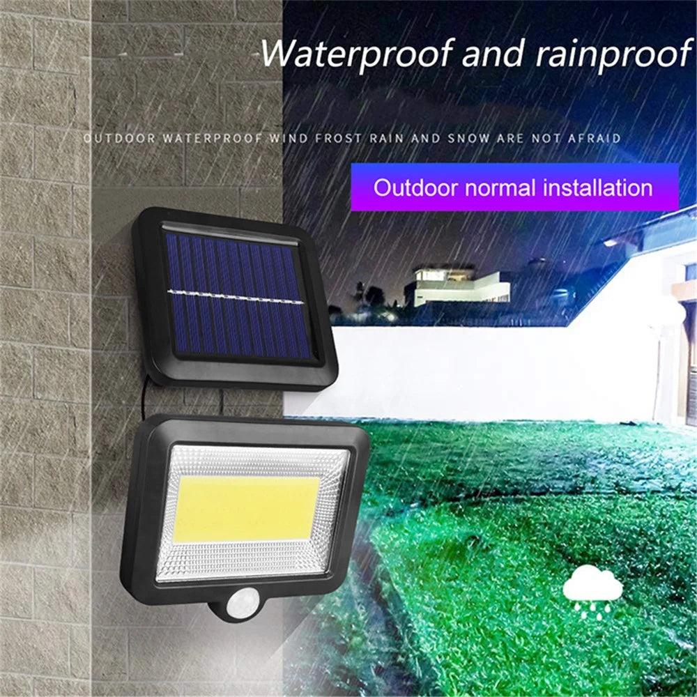 100-LED COB Solar Security Night Light Outdoor Garden Wall Light - 4