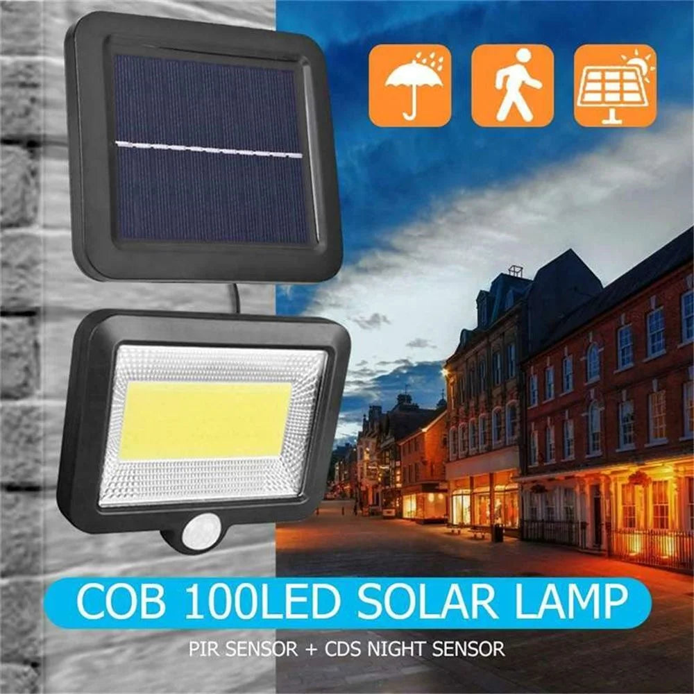 100-LED COB Solar Security Night Light Outdoor Garden Wall Light - 5