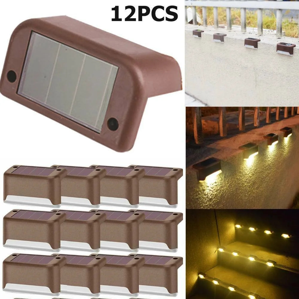 12PCS/Pack Solar Deck Lights Waterproof LED Solar Lamp for Outdoor Pathway Yard - 1
