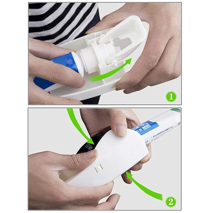 Practical Automatic Toothpaste Squeezer Toothbrush Holder Set with Sticker - 4