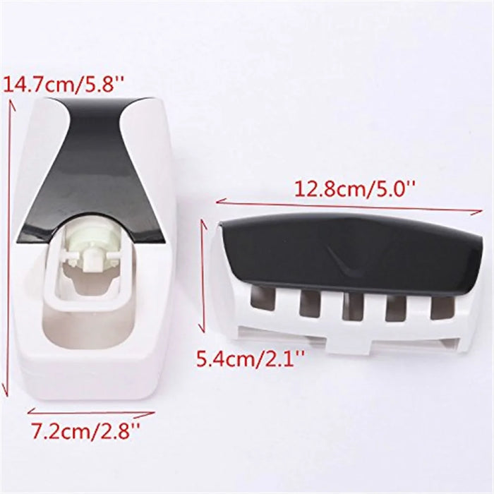Practical Automatic Toothpaste Squeezer Toothbrush Holder Set with Sticker - 6