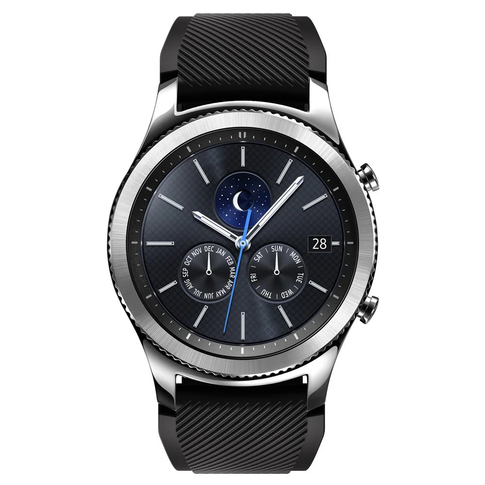 22mm Soft Silicone Sports Watch Strap Wrist Band Replacment for Samsung Gear S3 Frontier / S3 Classic - Black - 4