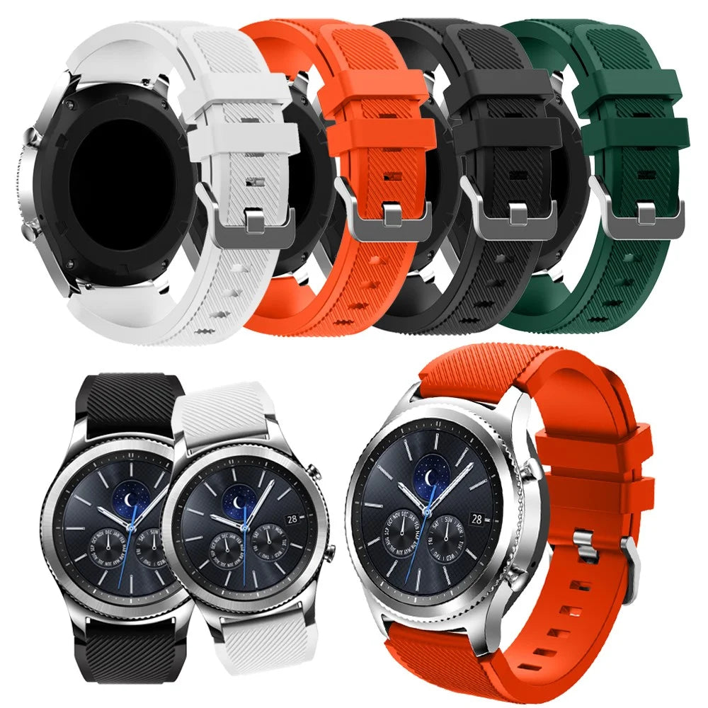 22mm Soft Silicone Sports Watch Strap Wrist Band Replacment for Samsung Gear S3 Frontier / S3 Classic - Black - 5