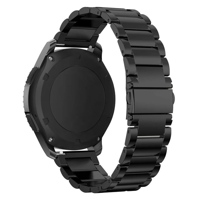 22mm Solid Stainless Steel Chain Watch Band for Samsung Galaxy Watch3 45mm - Black - 1