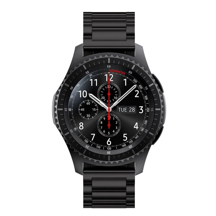 22mm Solid Stainless Steel Chain Watch Band for Samsung Galaxy Watch3 45mm - Black - 3