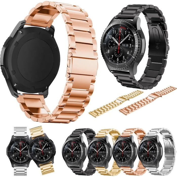 22mm Solid Stainless Steel Chain Watch Band for Samsung Galaxy Watch3 45mm - Black - 5
