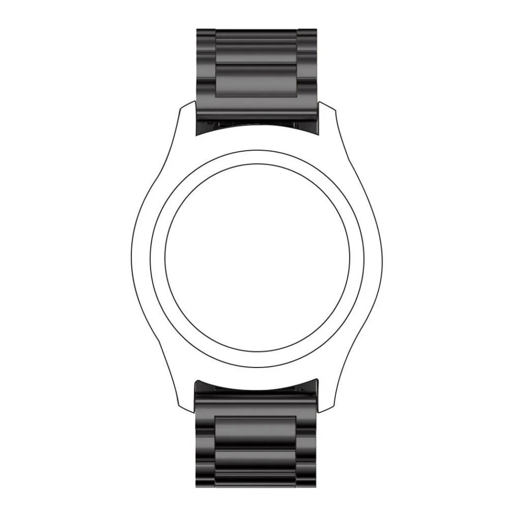 22mm Universal Classic Stainless Steel Watch Band for Samsung Gear S3 Frontier/Garmin Active Etc - Black - 2