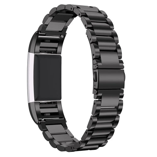 316L Stainless Steel Watch Band for Fitbit Charge 2 - Black - 1