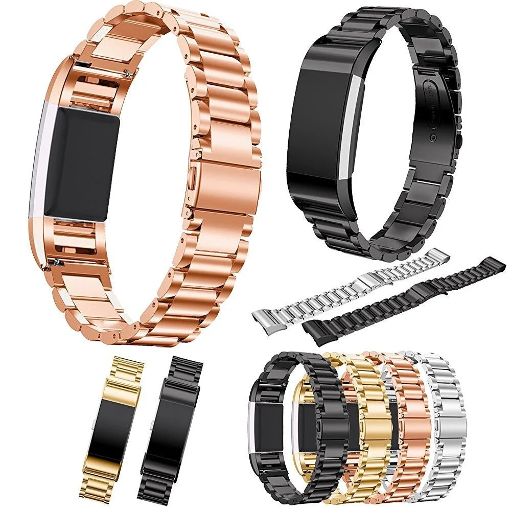 316L Stainless Steel Watch Band for Fitbit Charge 2 - Black - 5