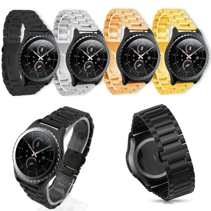 20mm Solid Stainless Steel Watch Band for Samsung Gear S2 Classic SM-732, Replacement Watch Strap - Black - 7