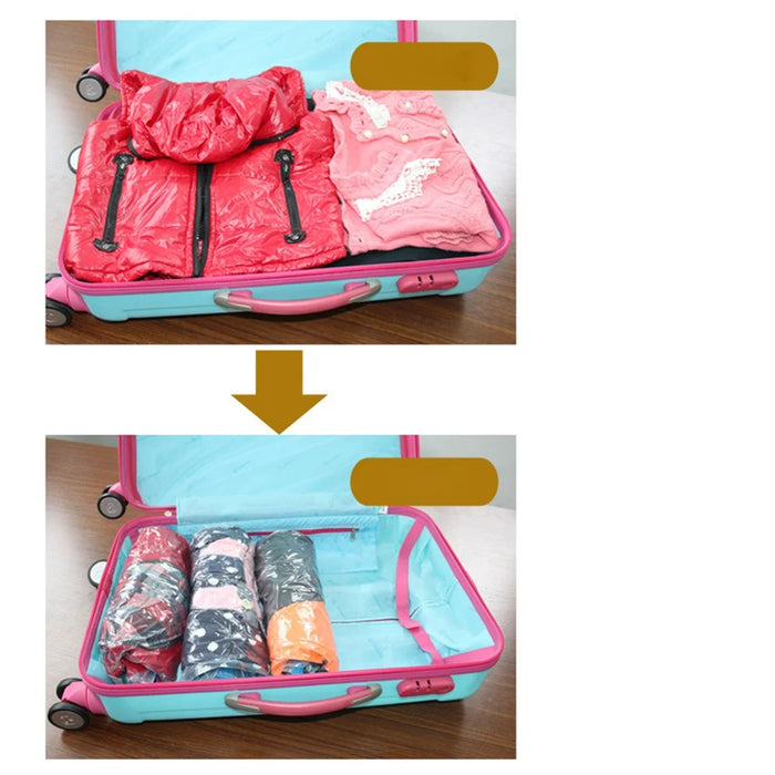 10Pcs/Set Travel Space Saver Bags Roll-Up Compression Storage Packing Organizers (No Vacuum Needed), Size: 35x50cm - 2