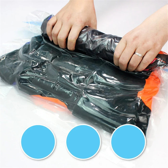 10Pcs/Set Travel Space Saver Bags Roll-Up Compression Storage Packing Organizers (No Vacuum Needed), Size: 35x50cm - 4