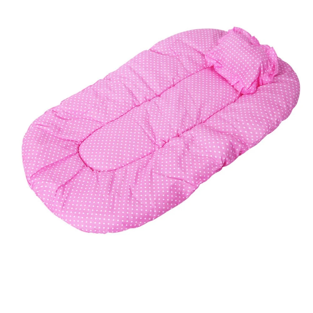 Baby Portable Folding Mosquito Net with Cotton-padded Mattress and Pillow - Pink - 6