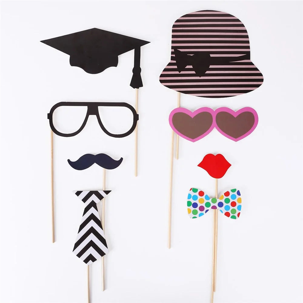 76PCS Photo Booth Props Bowknot Mustache Glasses DIY Kit Gift for Wedding Birthday Christmas - 2