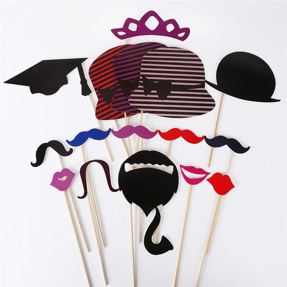 76PCS Photo Booth Props Bowknot Mustache Glasses DIY Kit Gift for Wedding Birthday Christmas - 3