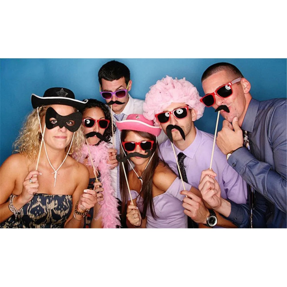 76PCS Photo Booth Props Bowknot Mustache Glasses DIY Kit Gift for Wedding Birthday Christmas - 7