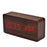 Voice Control Creative Wooden LED Alarm Clock with Temperature Display Table Clock - Coffee / Red LED Numbers - 4