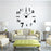Modern Mute 3D Frameless Large Wall Clock DIY Room Home Decorations (3M002) - Black - 1