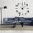 Modern Mute 3D Frameless Large Wall Clock DIY Room Home Decorations (3M002) - Black - 2