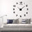 DIY Large Size 3D Mirror Sticker Wall Clock Arabic Numerals Gift (3M004) - Black - 1