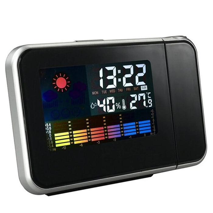 Rotating Time Projection Weather Forecast Electronic Alarm Clock LCD Display - 6