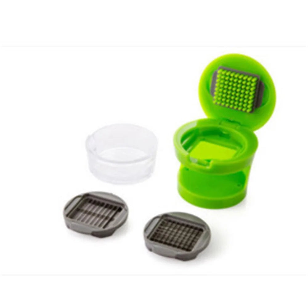 Multifunction Plastic Garlic Press Presser Crusher Slicer Grater Dicing Slicing and Storage Kitchen Vegetable Tool - 4