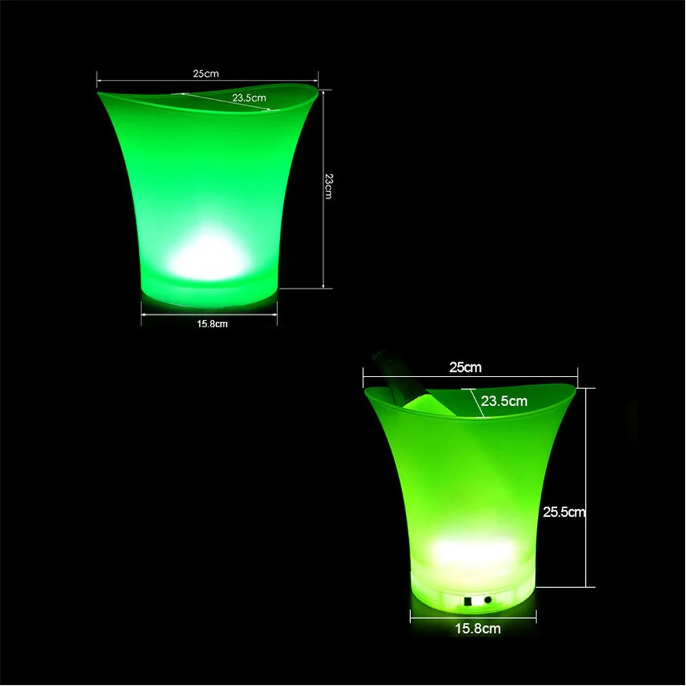 5L LED Color Changing Ice Bucket Champagne Wine Drinks Cooler Bucket - 7
