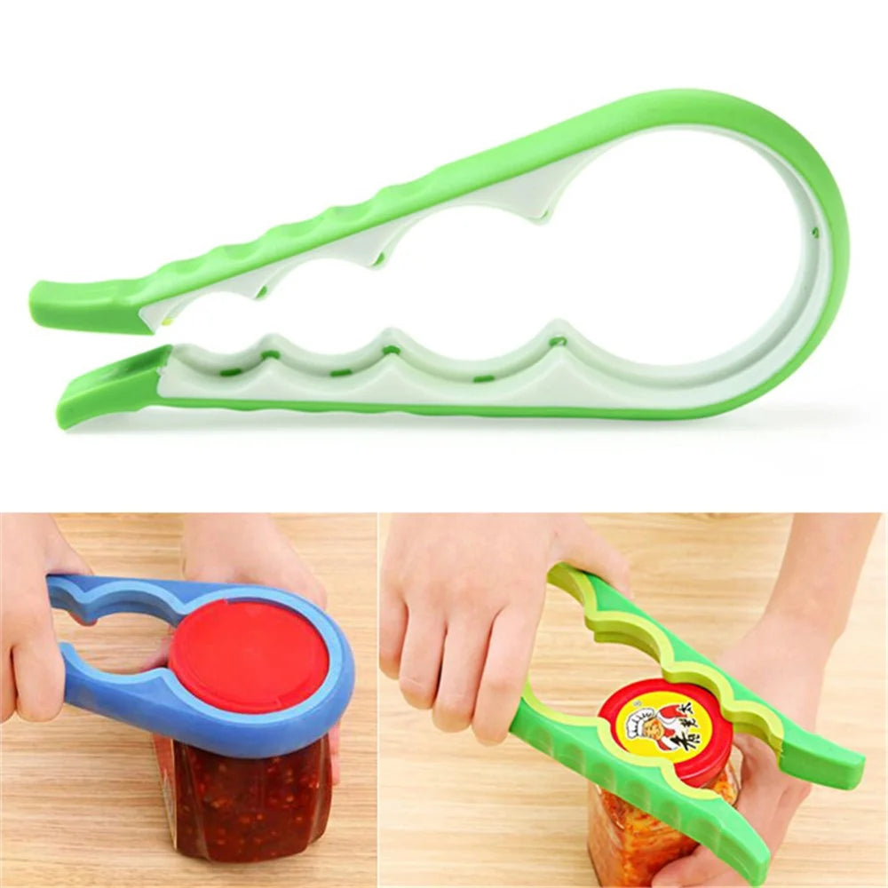 AT7585 4 in 1 Handy Bottle Opener Anti-slip Can Lid Screw Opener Kitchen Tool - Random Color - 1