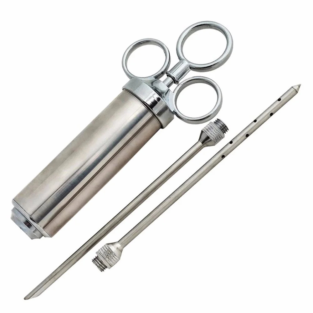 2-Ounce Marinade Injector Stainless Steel Flavor Seasoning BBQ Brine Needle - 6