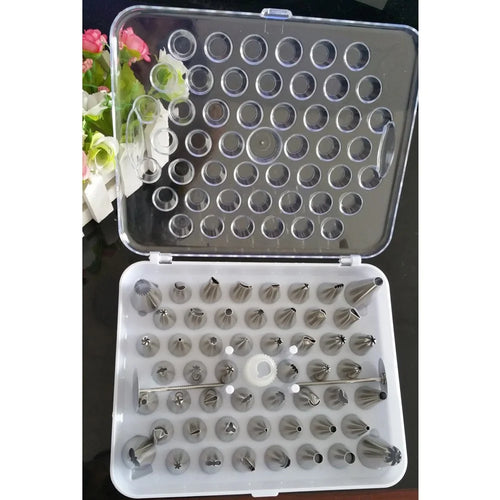 52Pcs/Set Stainless Steel Cake Pastry Icing Piping Nozzles Tip Kit Bakery Accessories - 1