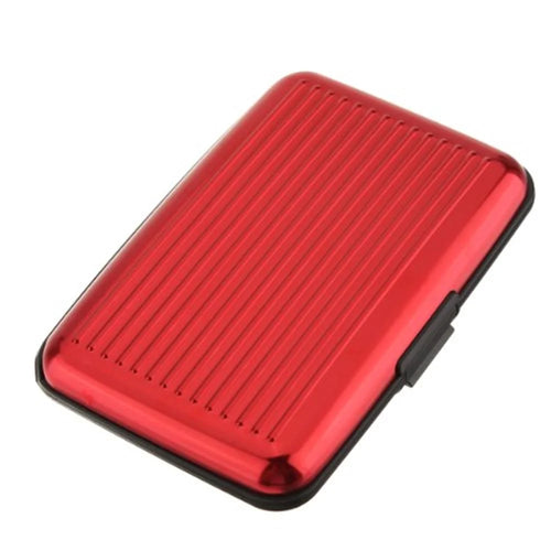 Aluminum Credit Card Name Card Holder Case - Red - 1
