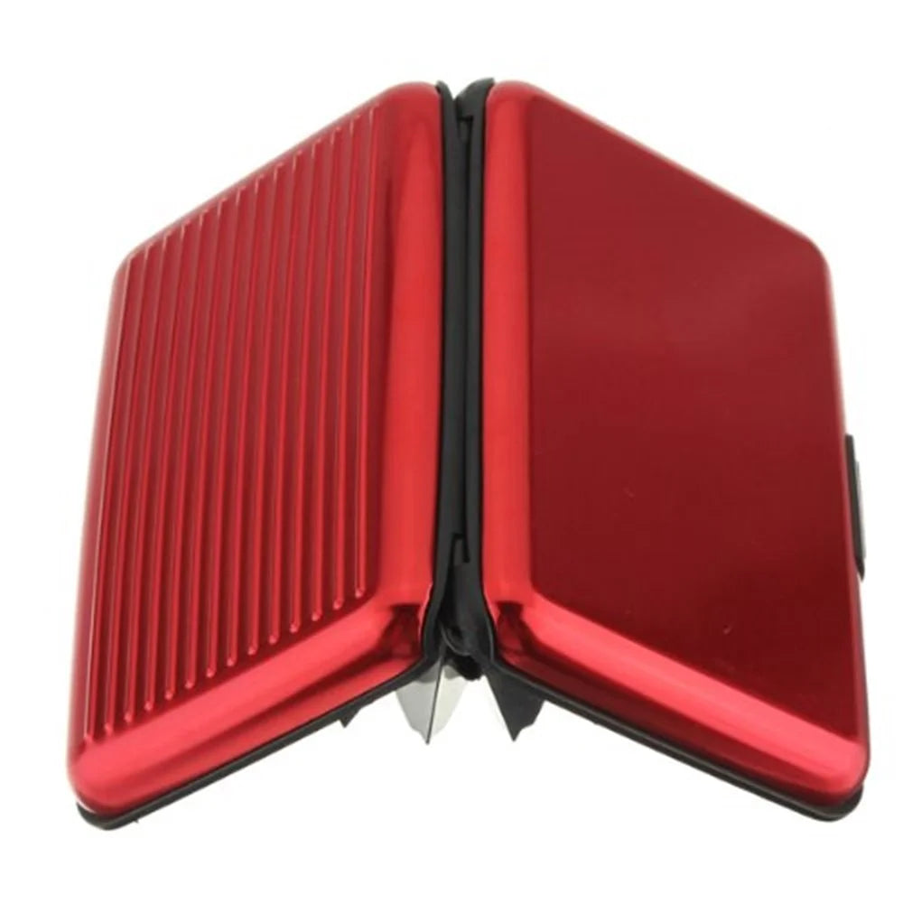 Aluminum Credit Card Name Card Holder Case - Red - 2