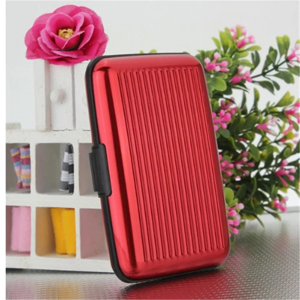 Aluminum Credit Card Name Card Holder Case - Red - 5