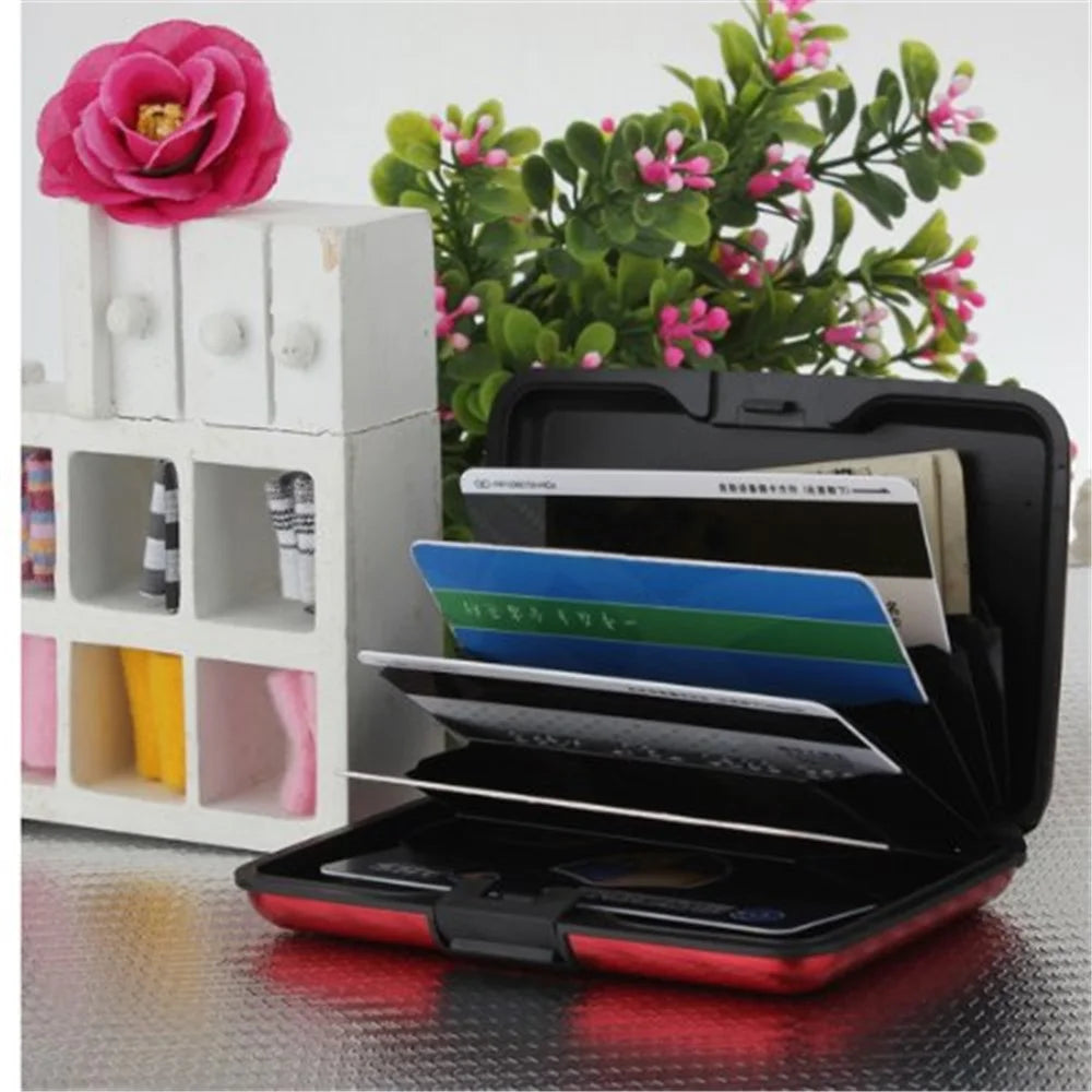 Aluminum Credit Card Name Card Holder Case - Red - 6