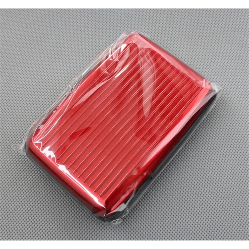 Aluminum Credit Card Name Card Holder Case - Red - 7