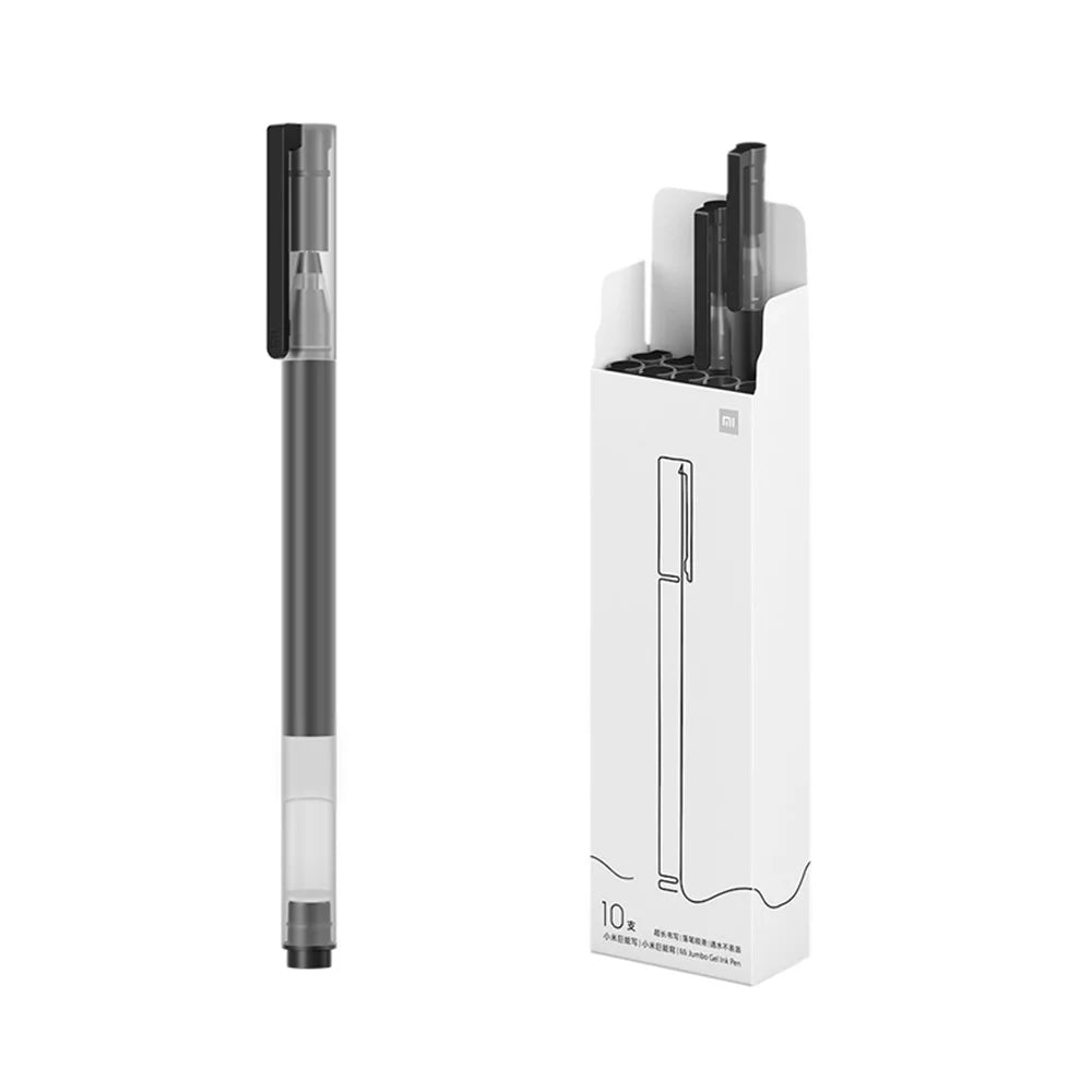XIAOMI 10Pcs 0.5mm Signing Pen Gel Ink Smooth Writing Durable Refill - Black - 1