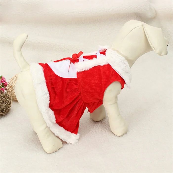 Clothes Christmas Dress for Small Dog for Winter Spring - M - 7