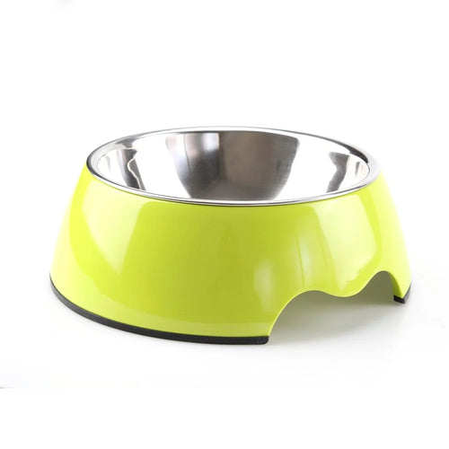 Heavy Duty Melamine Non-skid Pet Bowl Pet Gift for Dogs and Cats - Size: S / Green - 1