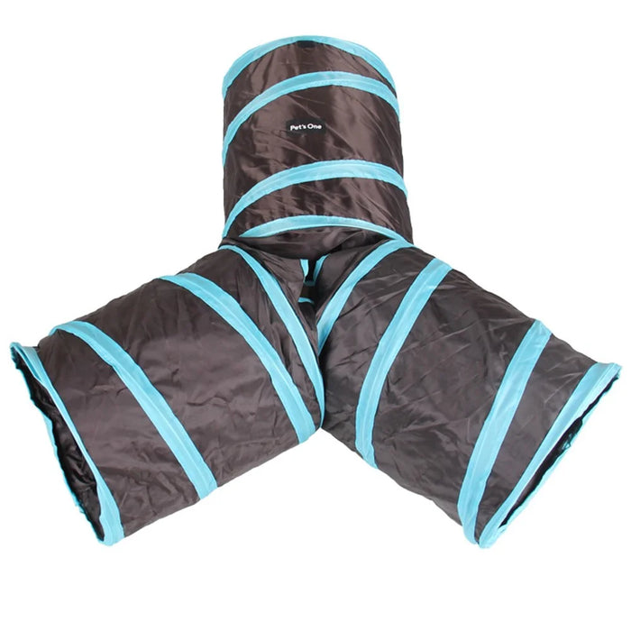 3 Channels Folding Pet Dog Toy Tunnel Roll Puppy Cat Sleeping Tents Bed with Bell Ball - 4