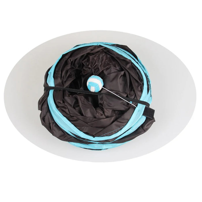 3 Channels Folding Pet Dog Toy Tunnel Roll Puppy Cat Sleeping Tents Bed with Bell Ball - 6