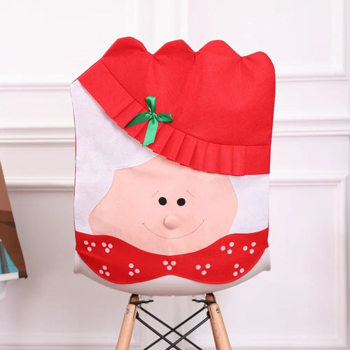 Non-Woven Cloth Hat Christmas Snowman Tableware Chair Cover Home Decor - Snowman - 1