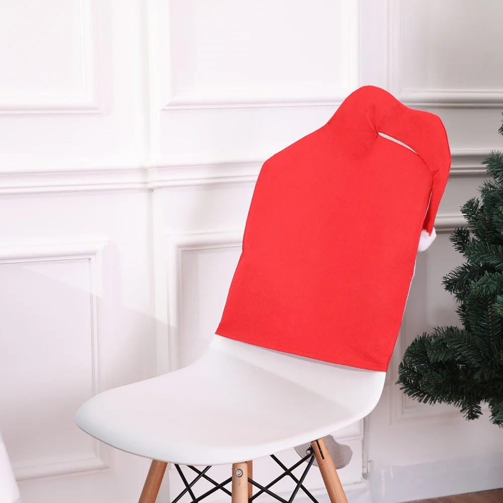 Non-Woven Cloth Hat Christmas Snowman Tableware Chair Cover Home Decor - Snowman - 4