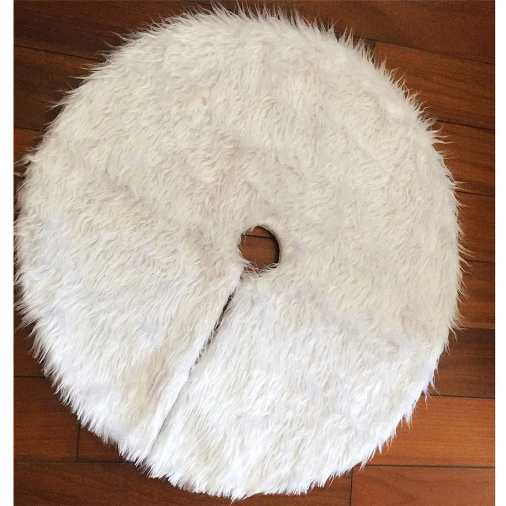 Plush Christmas Tree Skirt Pure White Tree Skirt for Christmas Decoration Home Decor - Diameter: 122cm - 6