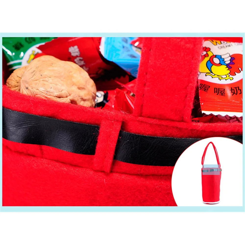 Christmas Wine Cover Red Wine Bottle Cover Christmas Gift Cover Candies Bag - Red - 2