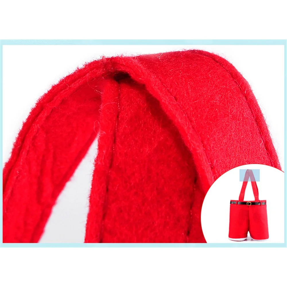 Christmas Wine Cover Red Wine Bottle Cover Christmas Gift Cover Candies Bag - Red - 5