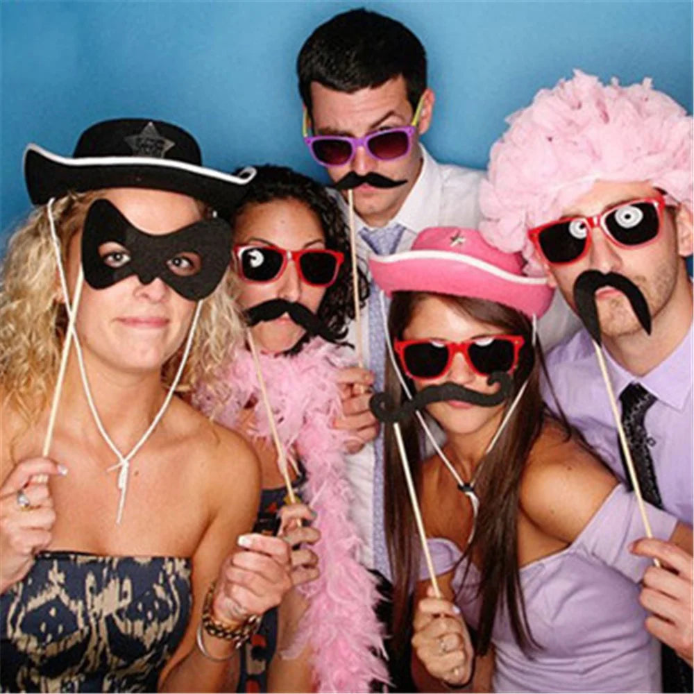 27PCS Photo Booth Props Feeding Bottle Mustache Glasses DIY Kit for Baby Birthday Party - Blue - 6