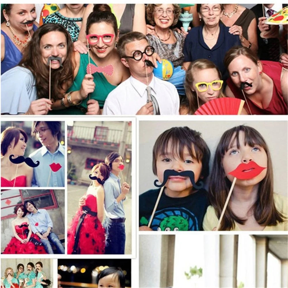 27PCS Photo Booth Props Feeding Bottle Mustache Glasses DIY Kit for Baby Birthday Party - Blue - 7
