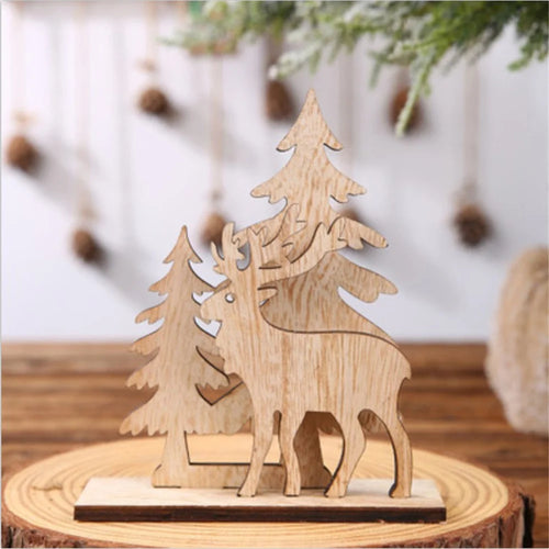 Wood Christmas Ornament Table Decoration DIY Craft - Elk - 1